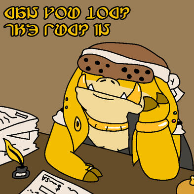 Sagil leaning bored upon his desk with Eorzean text reading "CAN YOU LOCK THE FUCK IN"